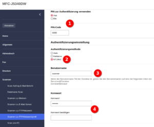 SMB Zugangsprofil einrichten am Scanner 2