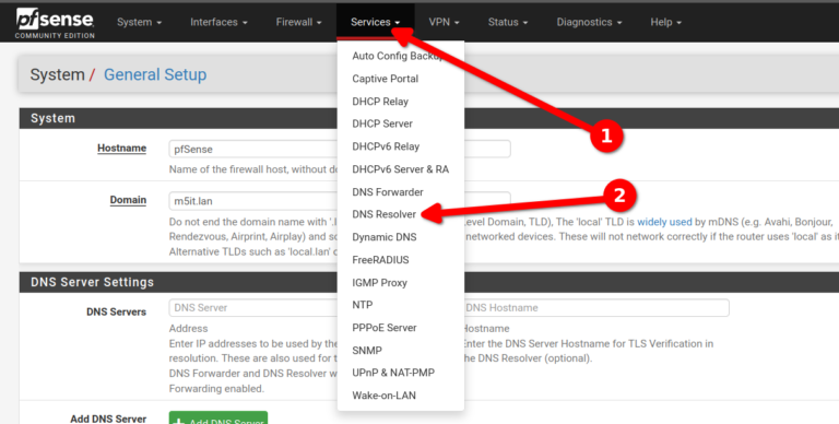 Pfsense dns resolver настройка